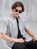 Men's Casual Short Sleeves Textured Shirt | Grey