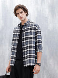 Wrogn Men's Oversized Checks Shirt | Grey