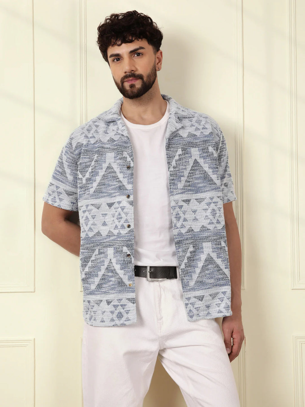 Textured Knit Shirt | Light Blue