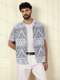 Textured Knit Shirt | Light Blue
