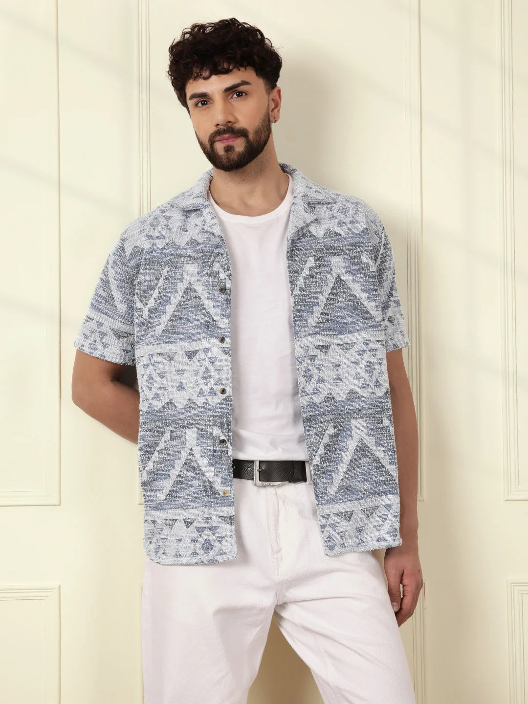 Textured Knit Shirt | Light Blue