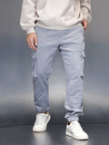 Men's Straight fit jogger with utility pocket  | Blue