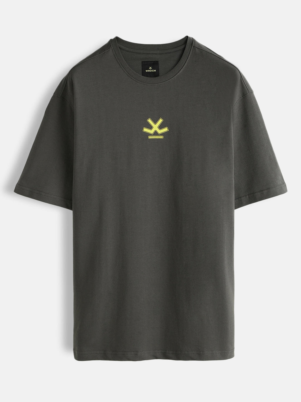 Stitch Printed Oversized Fit T-Shirt | Charcoal