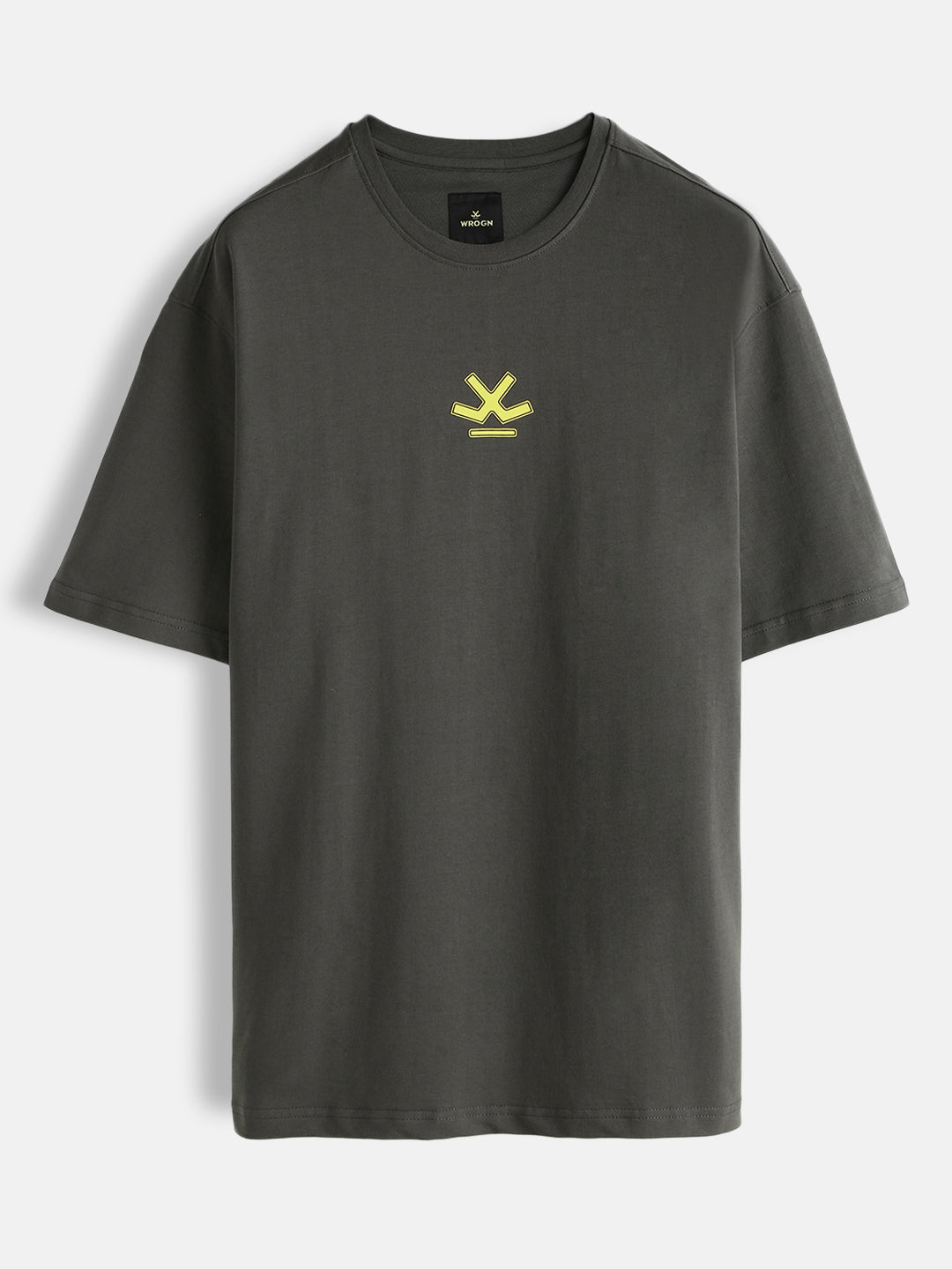 Stitch Printed Oversized Fit T-Shirt | Charcoal