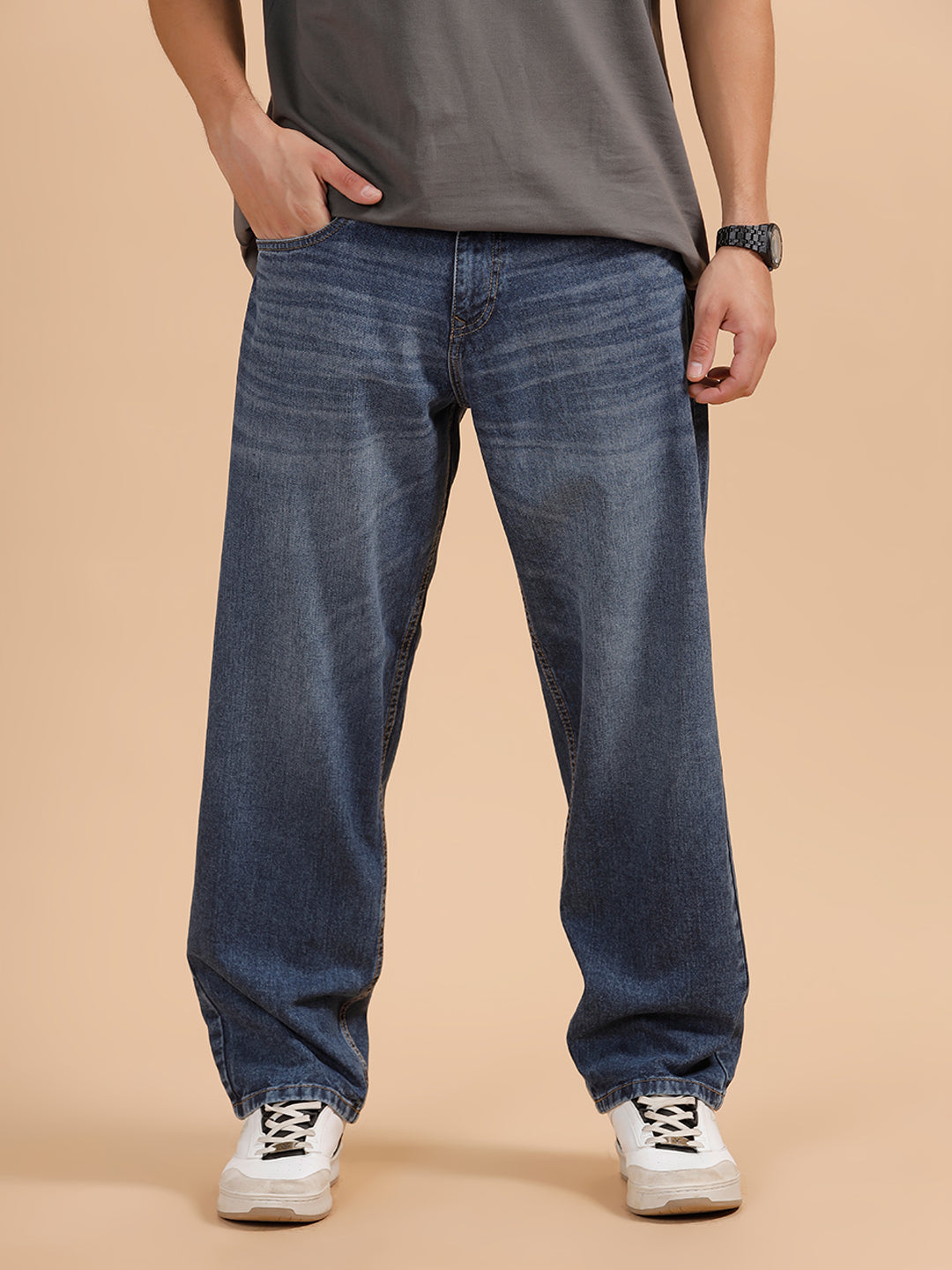 Heavy Fade Loose Fit Jeans | Blue