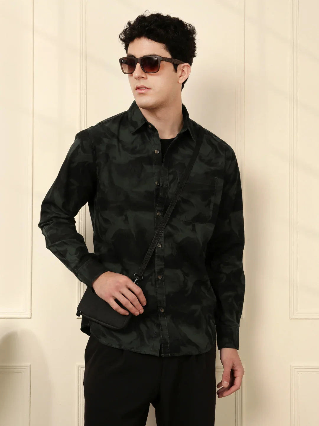 Green AOP Full Sleeve Shirt