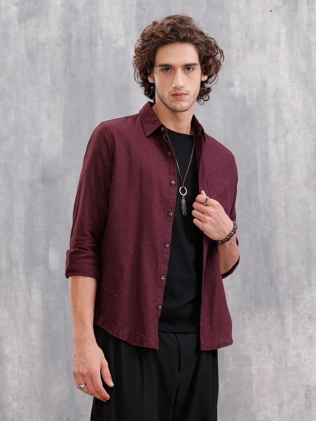 100% Cotton Enzyme Washed Regular Fit Shirt I Marron