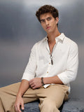 Tailored Slim Fit Casual Shirt for Men | Off White