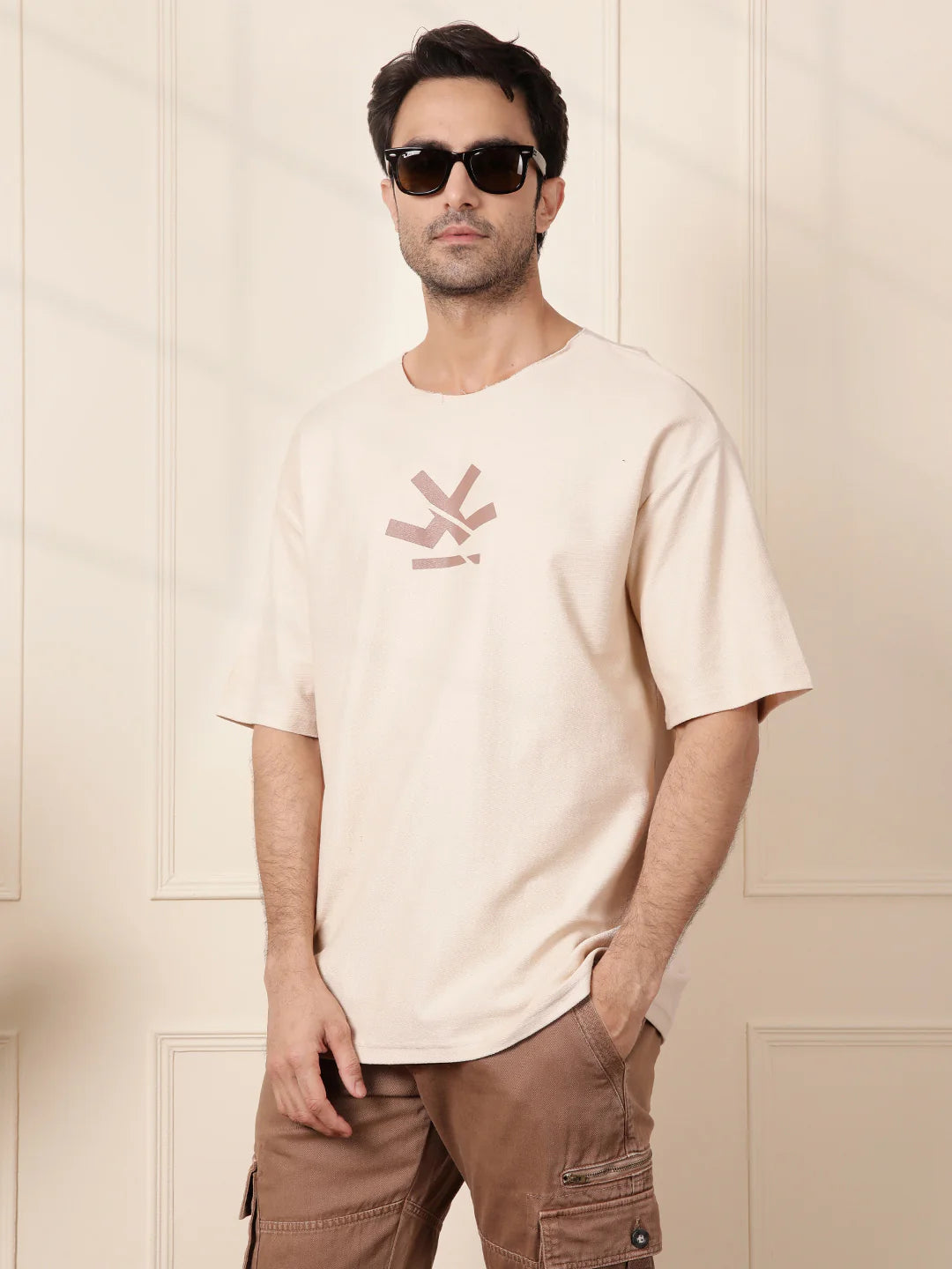 Heavy GSM Raw Edge Collar T-Shirt