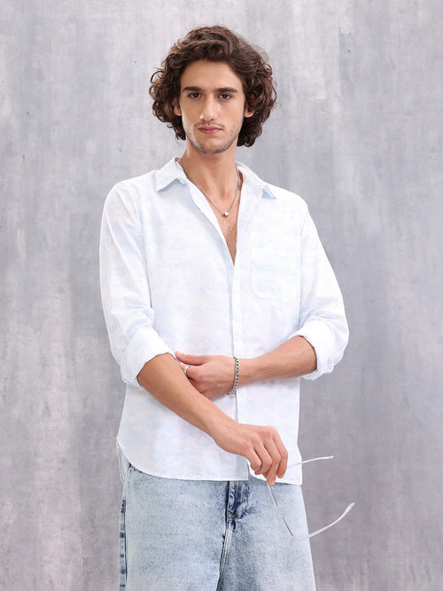 Cotton Full Sleeve Aop Shirt | Blue