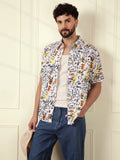 Textured Light Weight AOP Shirt | Off White