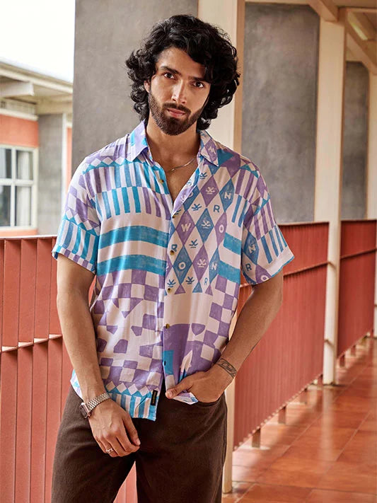 AOP Flowy Light Weight Viscose Shirt  | Multicolor