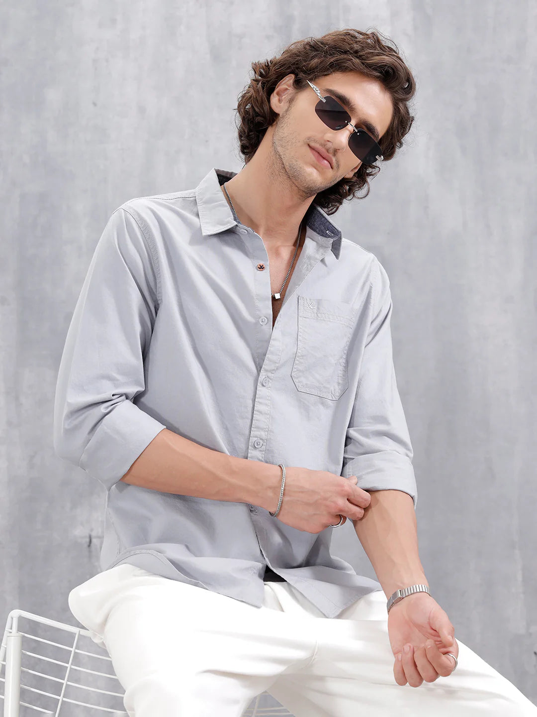 Casual Slim Fit Clean Look Shirt | Grey
