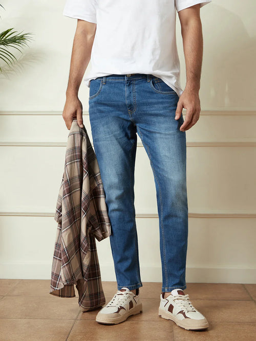 Heavy Fade Slim Tapered Jeans | Blue