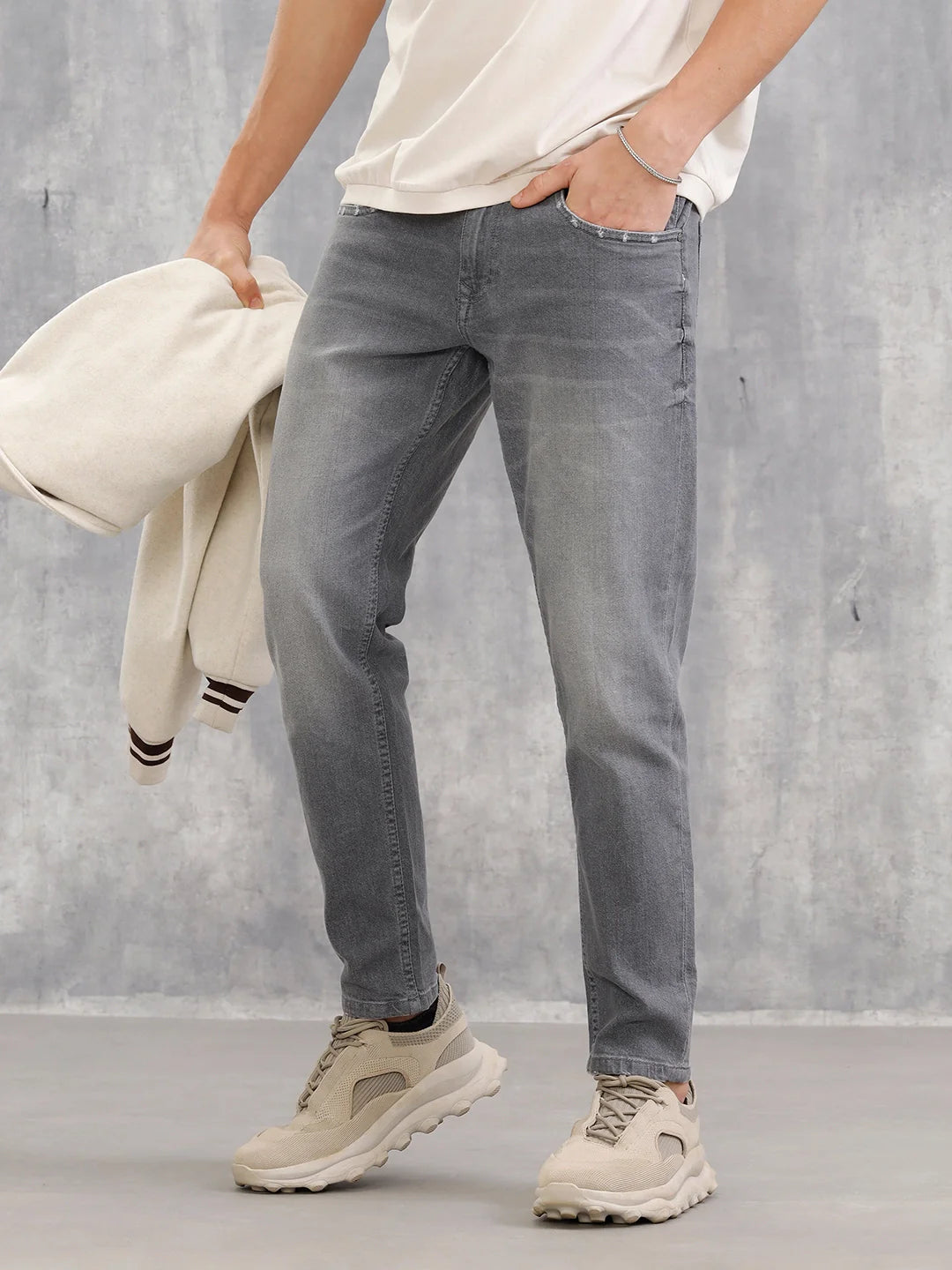 Low Fade Skinny Crop Jeans | Grey