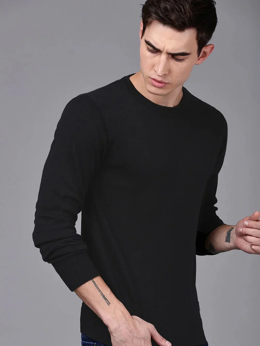 Simple Black Crewneck Shirt