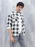 Casual Comfort Fit Checkered Pattern Shirt | Black