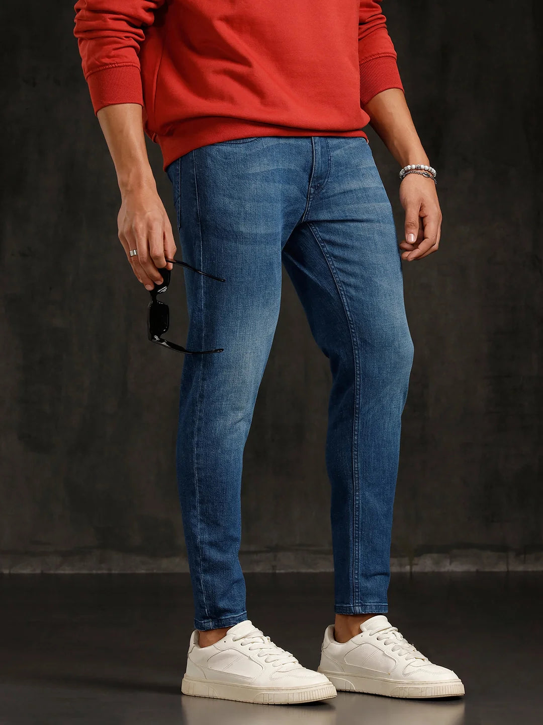 Heavy Fade Skinny Crop Jeans | Blue