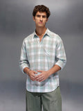 Men's Casual Slim Fit Checkered Shirt  |  Green