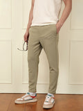 Soft Cotton Blend Knit Trouser | Beige