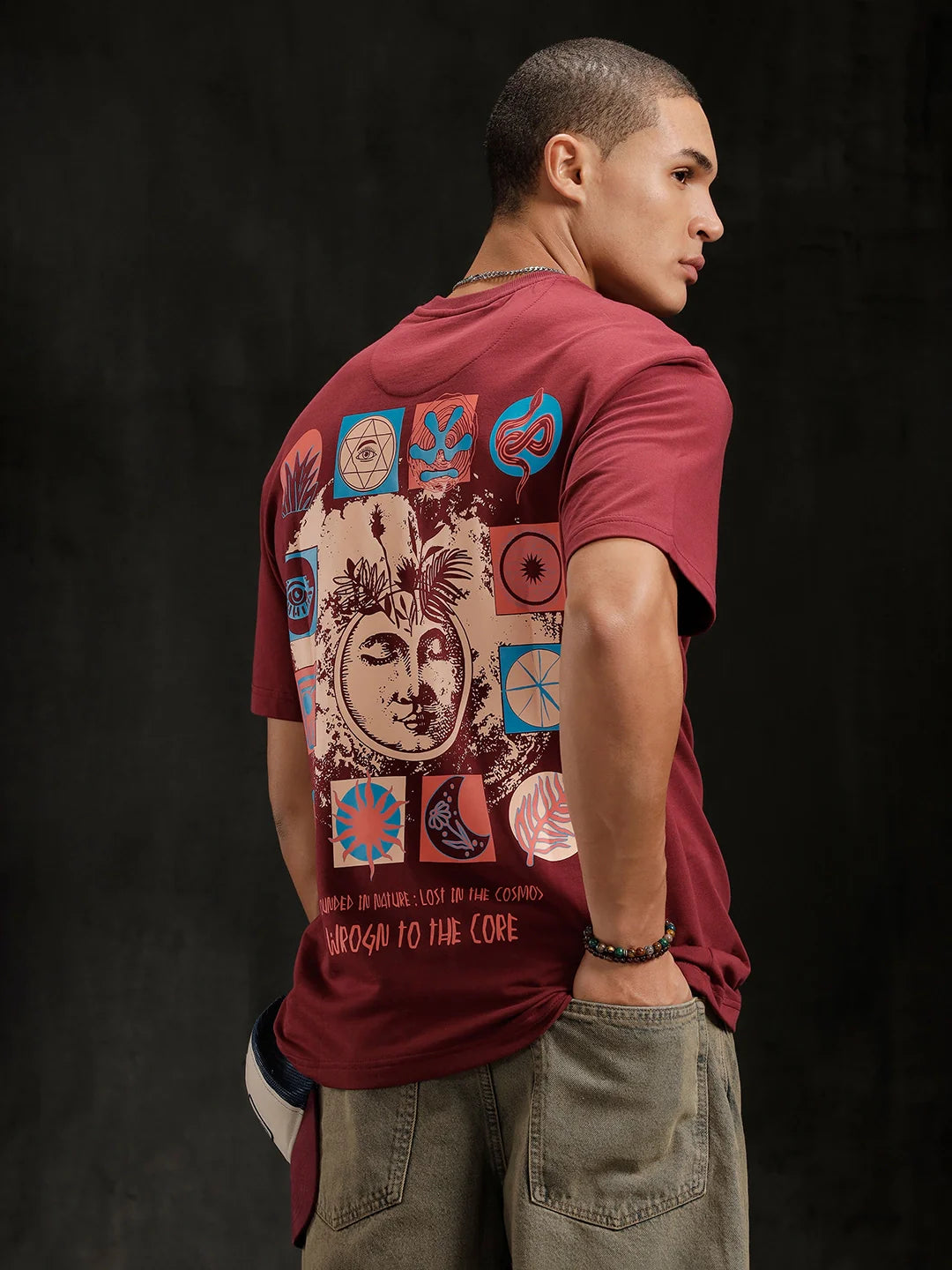 Zen Back Printed T-Shirt | Maroon