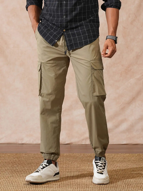 Korean Loose Fit Jogger | Olive