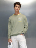 Men's Comfort Fit Wrogn branded Sweatshirt  | Light Green