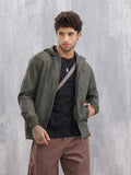 Casual Hooded Bomber Jacket | Olive