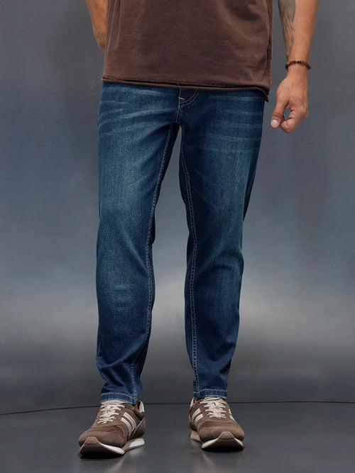 Men's Casual Skinny Crop Fit Jeans | Blue