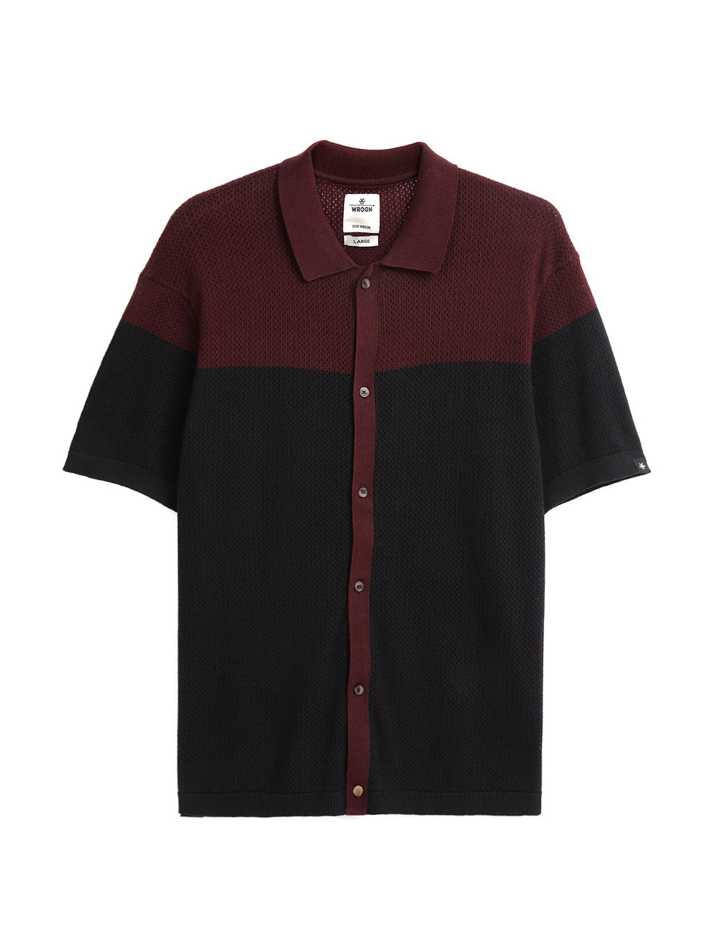 Colour-Blocked Flat Knit Shirt