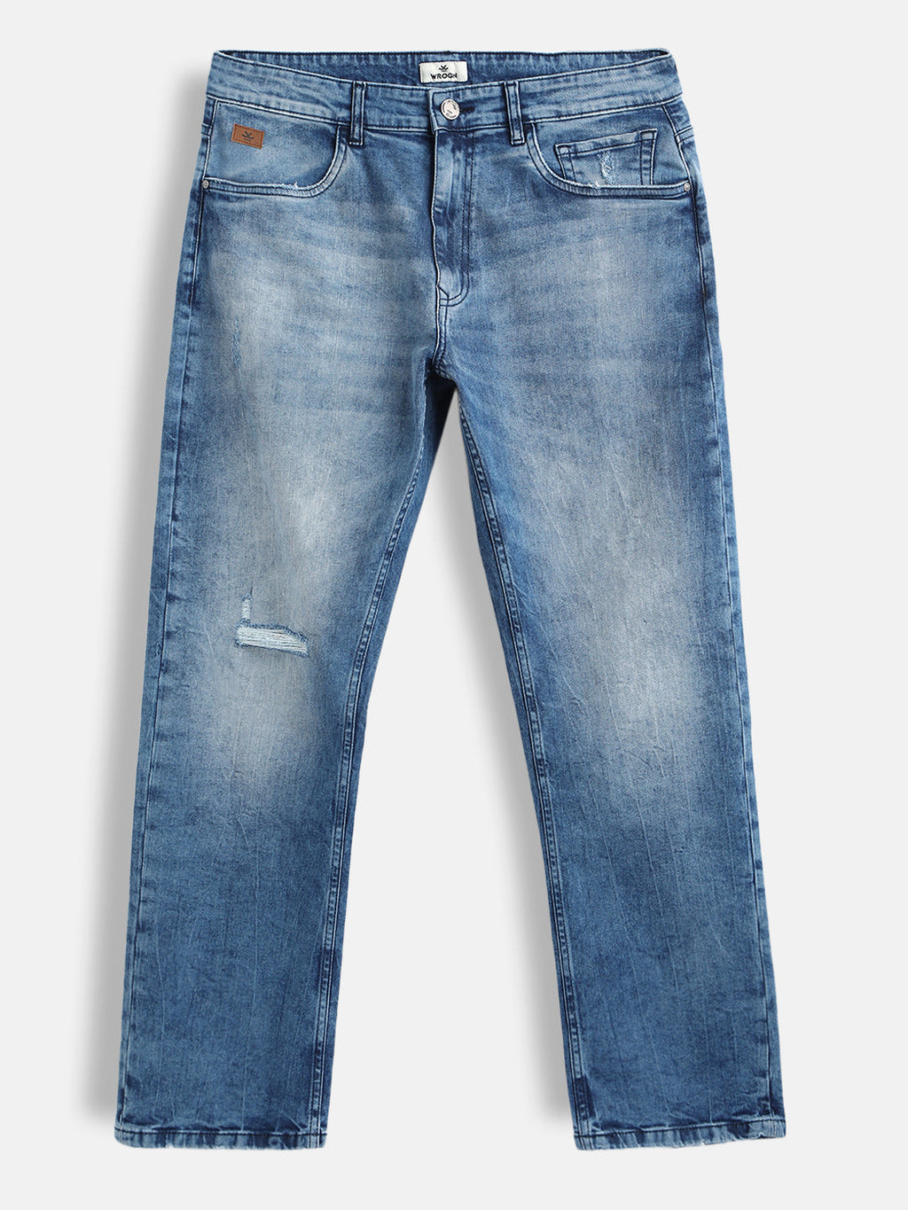 Distressed Wash Anti Fit Jeans | Blue