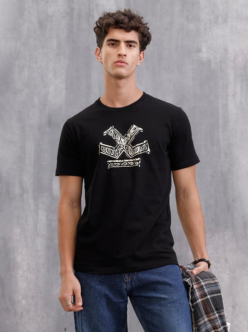 Bandana Printed T-Shirt | Black