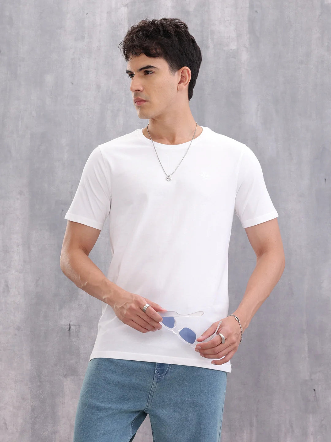 Solid Slim Fit T-Shirt | White