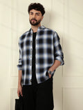 Shadow Checked Cotton Shirt | Grey