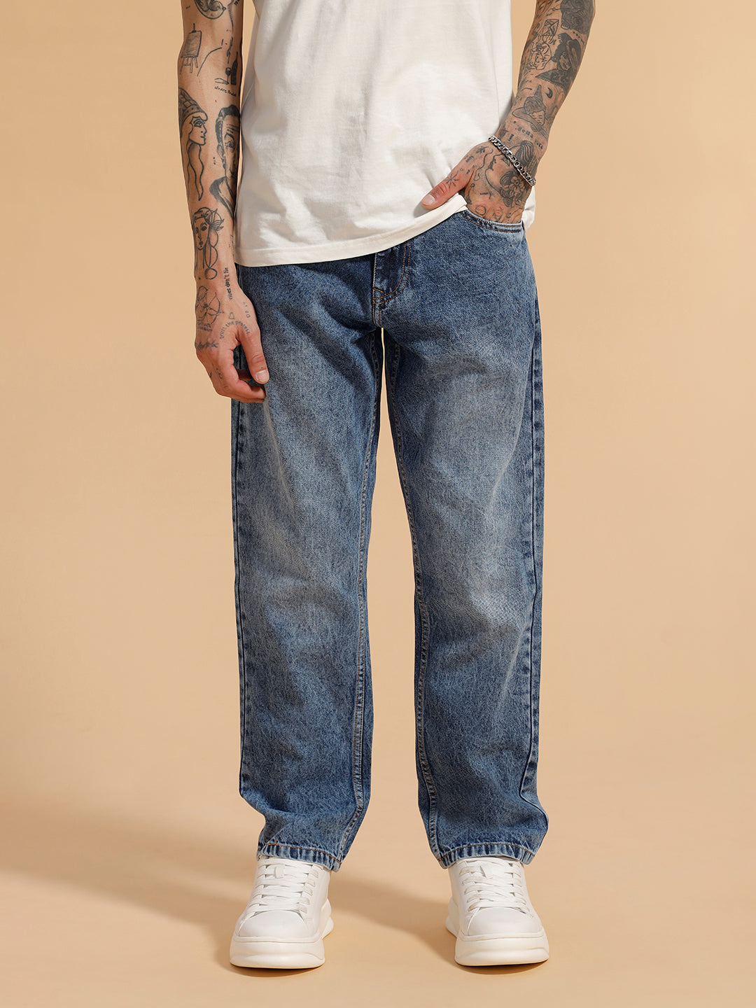 Heavy Fade Anti Fit Jeans | Blue