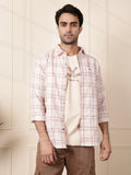 Tonal Checked Casual Shirt | Pink