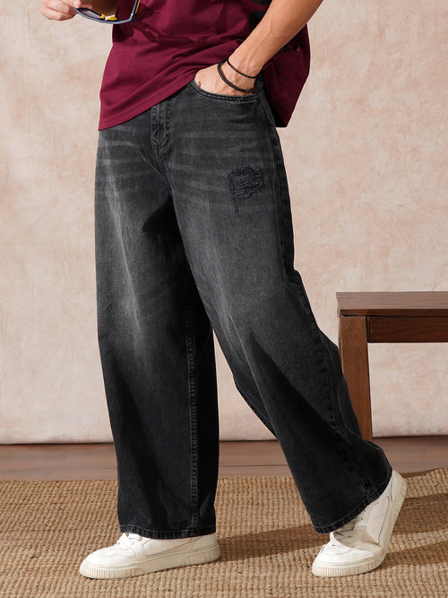 Casual Baggy Fit Jeans | Dark Grey