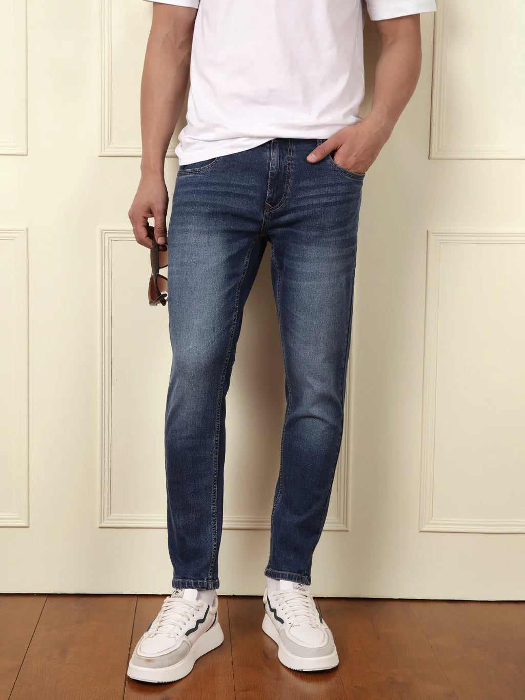 Heavy Fade Skinny Crop Jeans | Blue