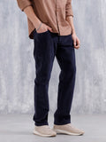 Wales Corduroy Straight Fit Trouser  | Navy Blue