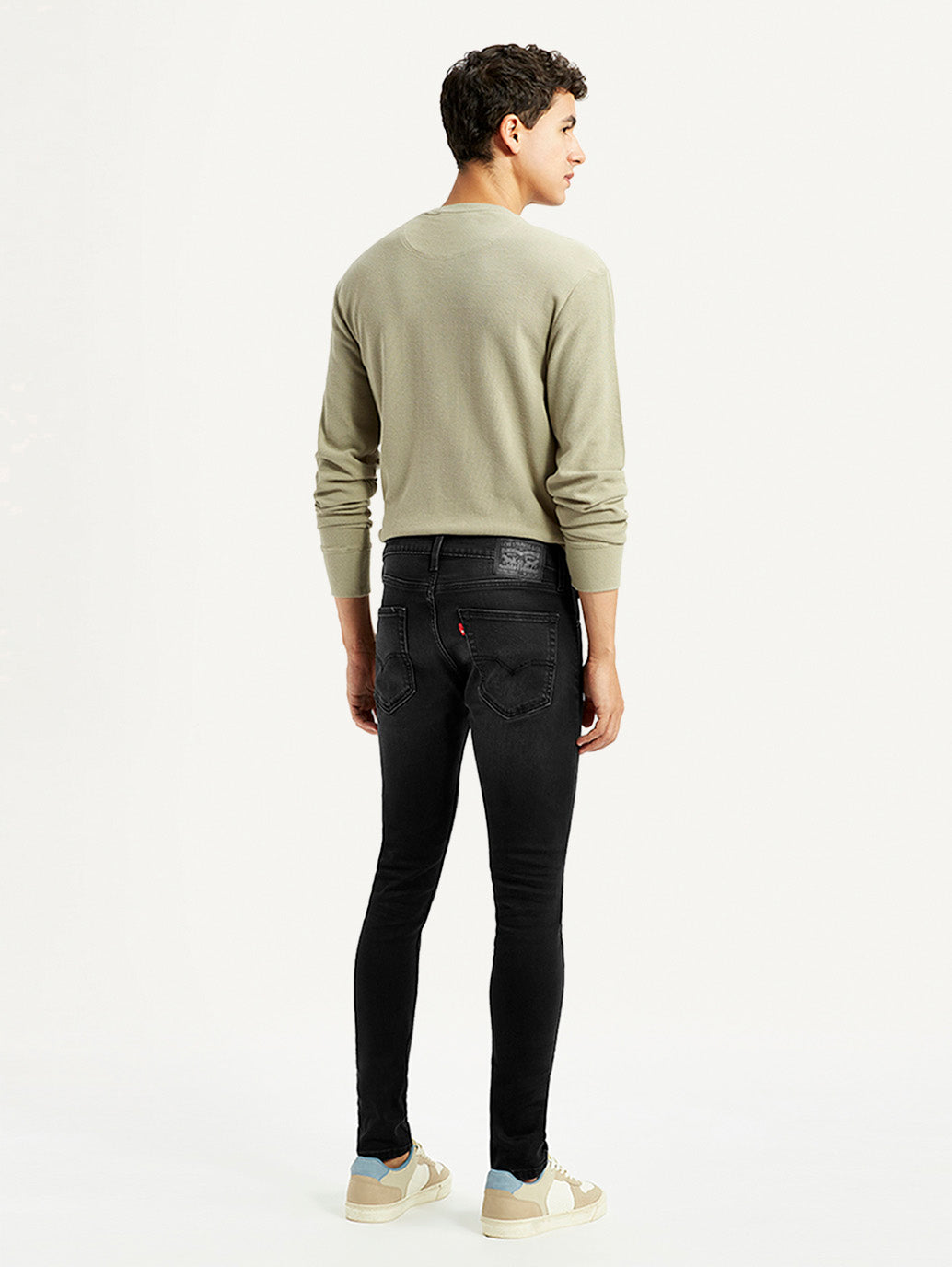 Men's Black Skinny Tapered Fit Mid Rise Jeans