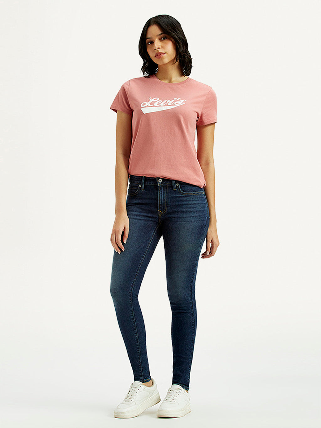 Women's 711 Dark Indigo Skinny Fit Mid Rise Jeans