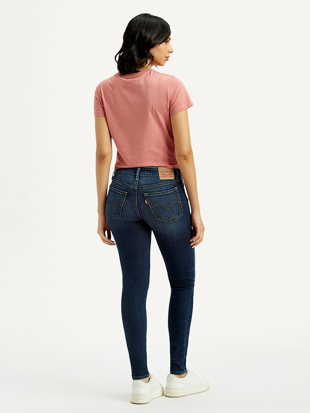 Women's 711 Dark Indigo Skinny Fit Mid Rise Jeans