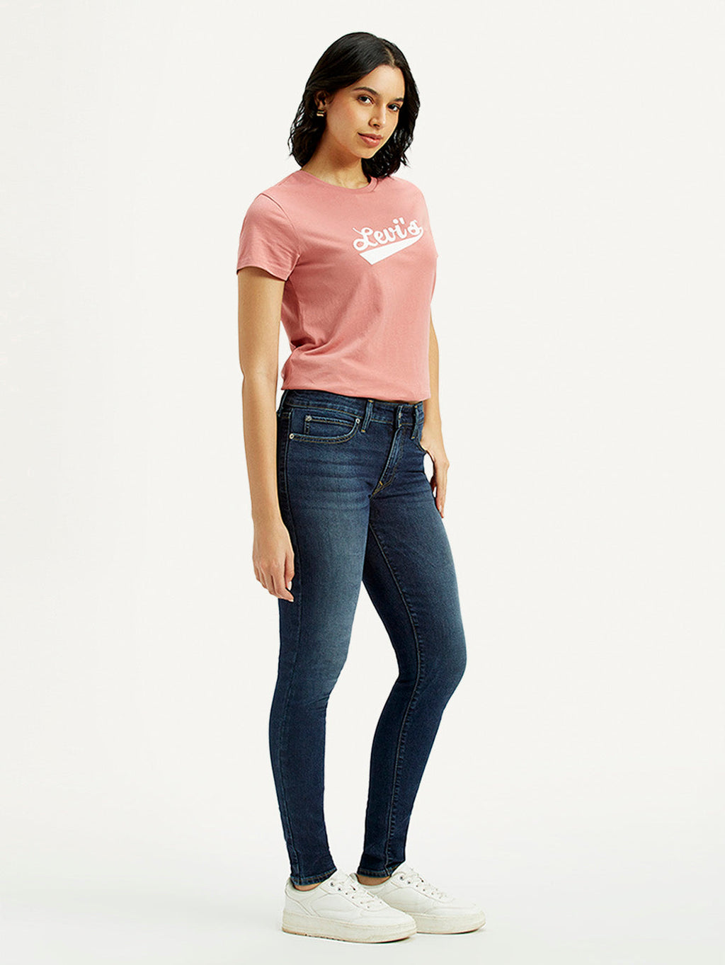 Women's 711 Dark Indigo Skinny Fit Mid Rise Jeans