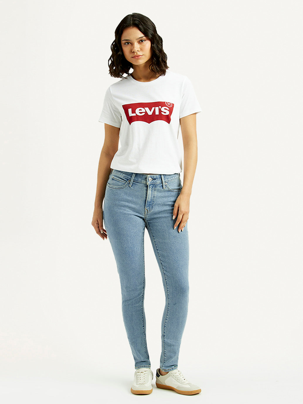 Women's 711 Light Blue Skinny Fit Mid Rise Jeans