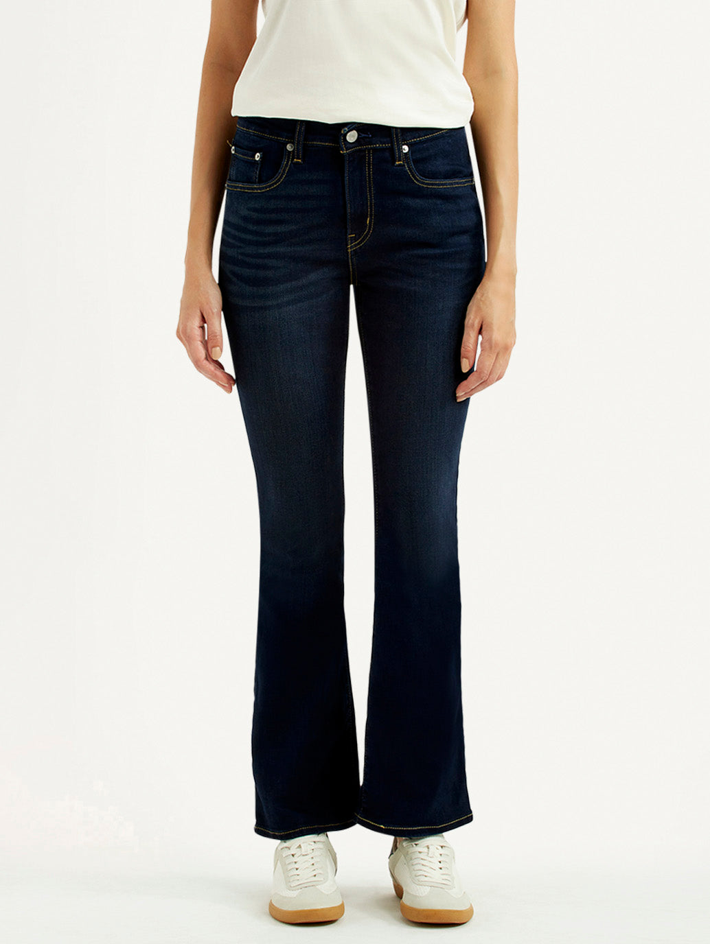 Women's 725 Navy Flared Fit High Rise Jeans
