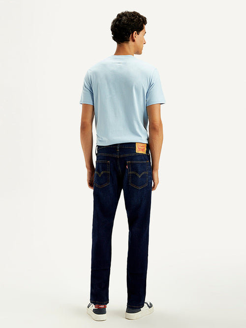 Men's 513 Dark Blue Slim Straight Fit Mid Rise Jeans