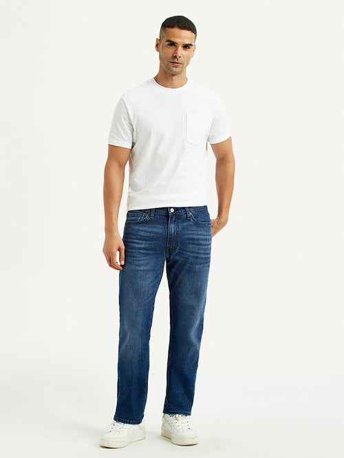 Men's 513 Blue Slim Straight Fit Mid Rise Jeans