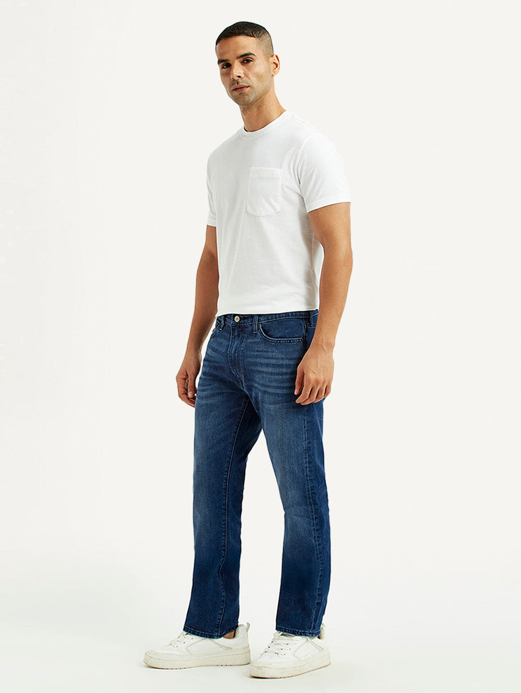 Men's 513 Blue Slim Straight Fit Mid Rise Jeans