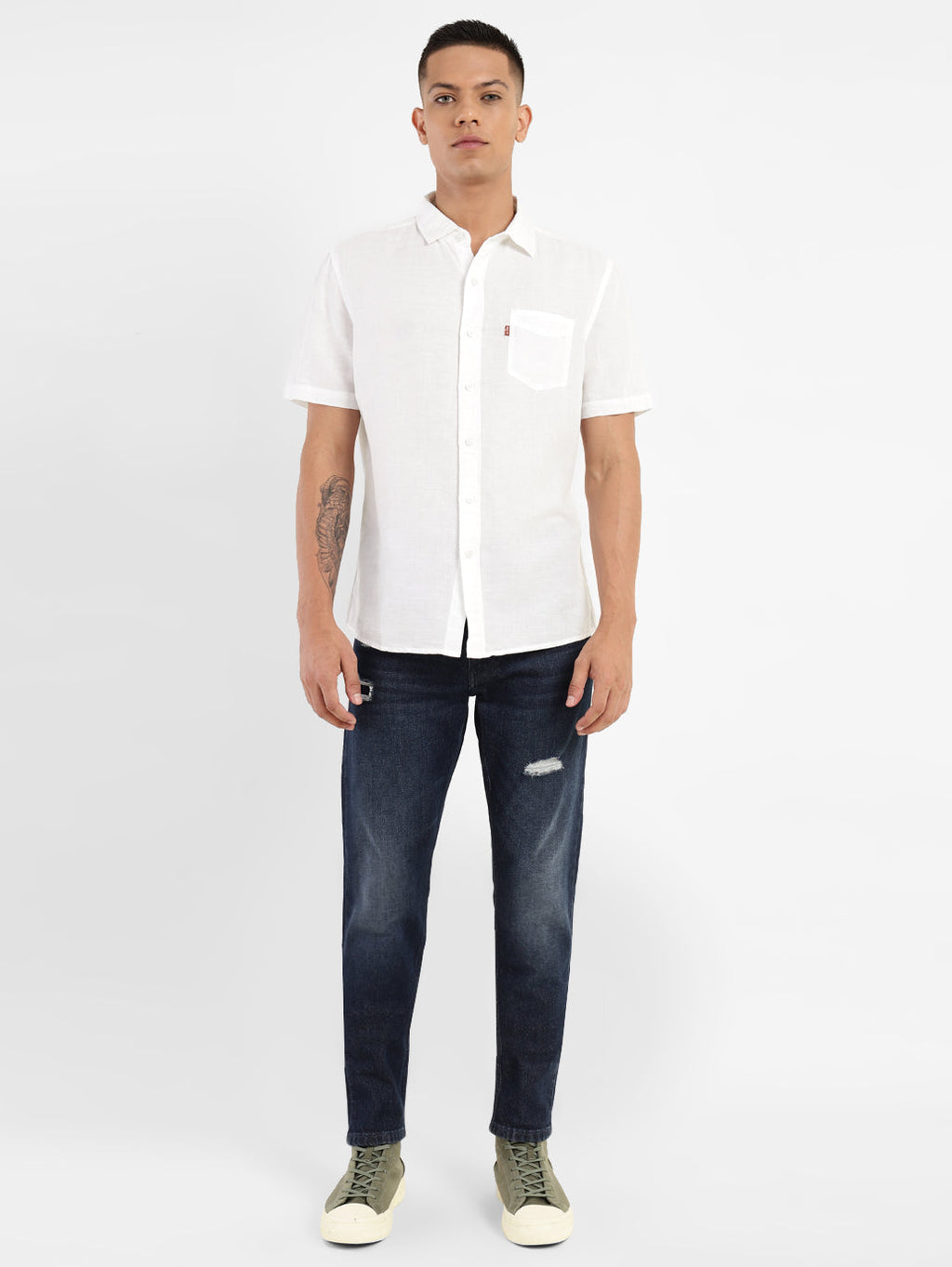 Men's Solid Slim Fit Linen Shirt