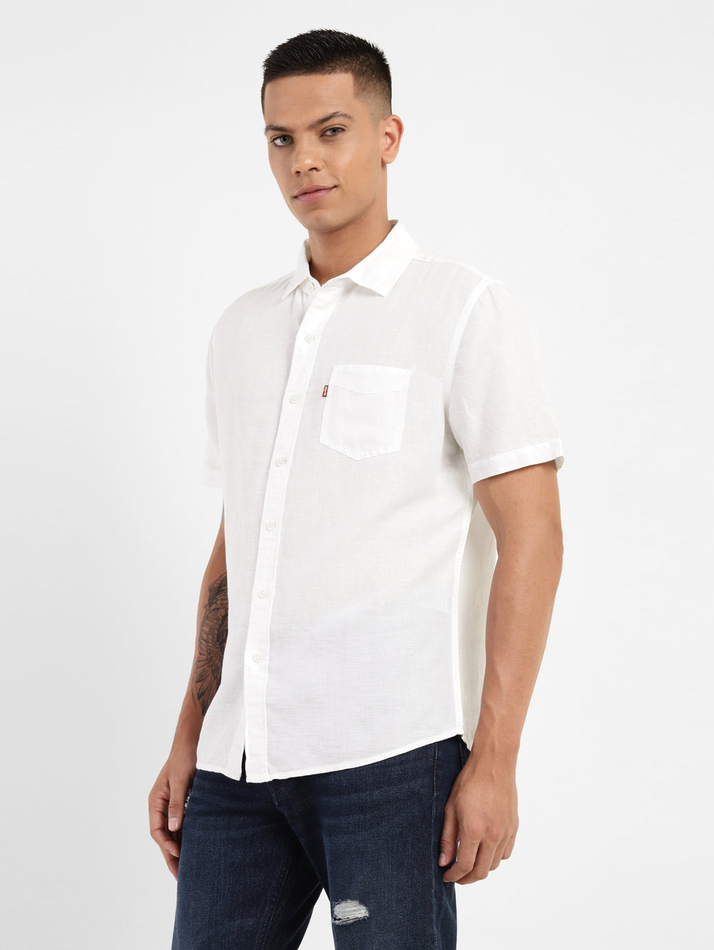 Men's Solid Slim Fit Linen Shirt
